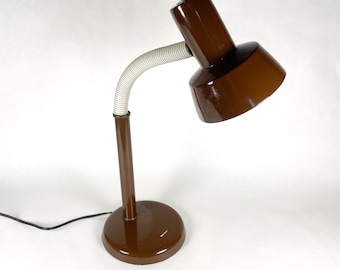 Vintage Space Age Gooseneck Brown Metal Tensor Desk Lamp