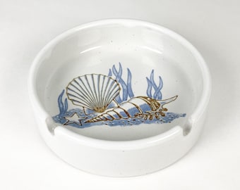 Vintage Otagiri Seashell Motif Ceramic Ashtray