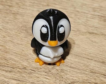 Kleine pinguïn - 3,8 cm 3D-geprint | Gearticuleerde minifiguur