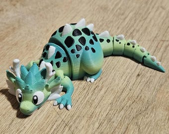 Small 3D Printed Articulated Dragon (4")• Poseable Fantasy Fidget Toy