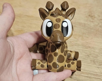 3D Printed Small Giraffe Figurine (4") | Custom Color Mini Animal