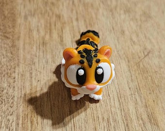 Baby Tiger Keychain • (2") 3D Printed Tiger Charm • Cute Animal Keychain