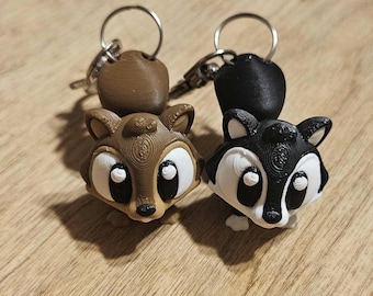 Baby Articulated Squirrel Keychain (2") | 3D Printed Fidget Toy