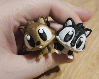 Articulated Baby Squirrel Figurine (2") | 3D Printed Fidget Toy
