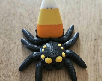 Candy Corn Spider – 2.5" Small 3D Printed Articulated Creature