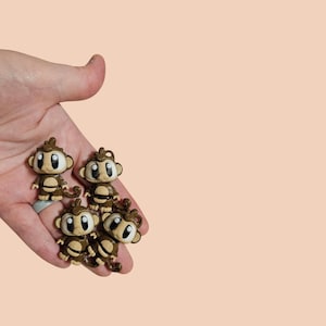 1.5" Tiny Monkey | Monkey Keychain Option | 3D Printed Monkey