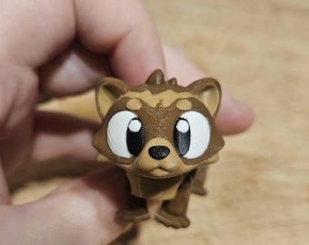 3D Printed Articulated Small Ferret – (4")Poseable Fidget Desk Pet