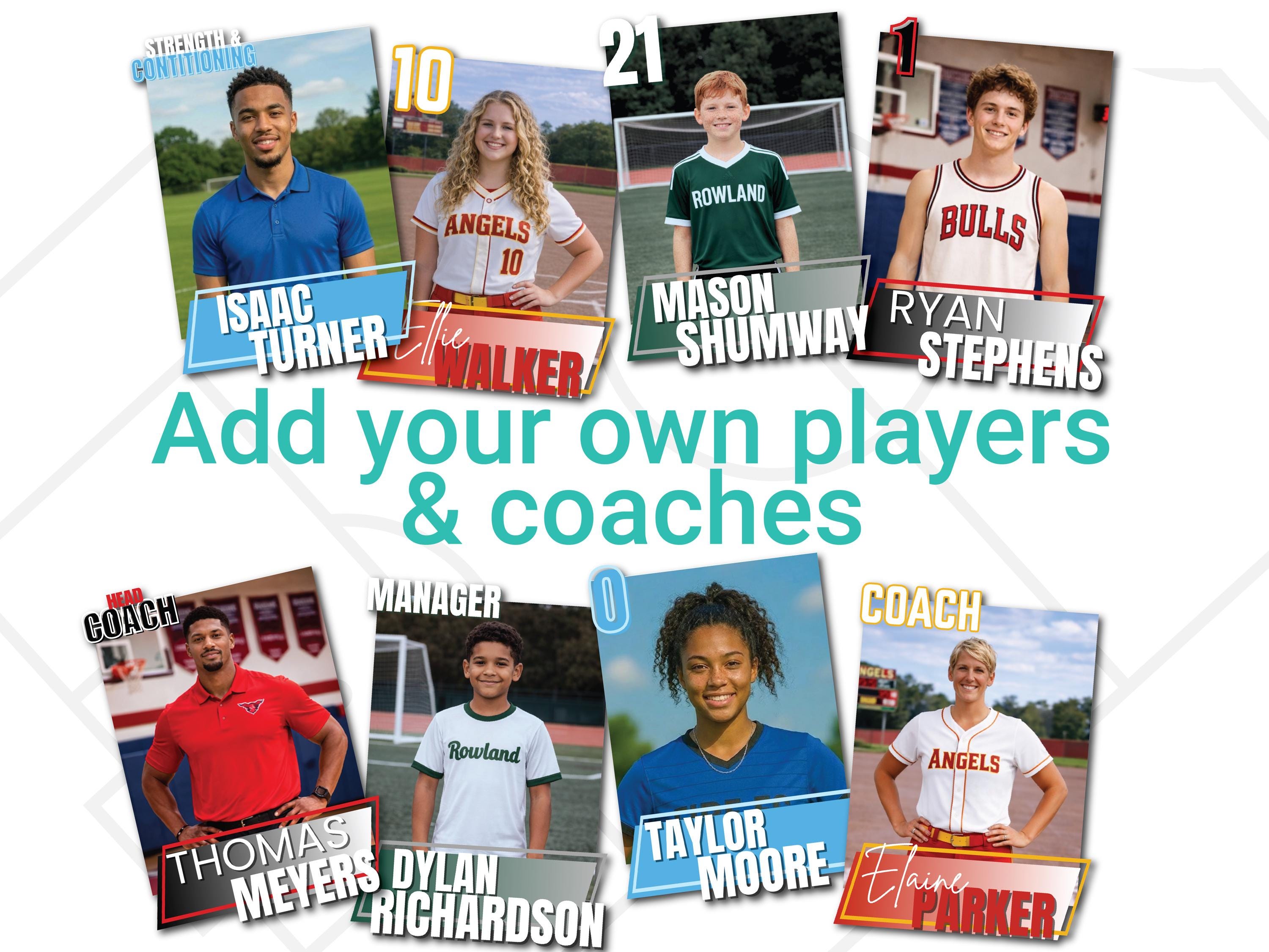 Team Roster Template Canva Editable | Sports Team Roster Poster | Coach ...