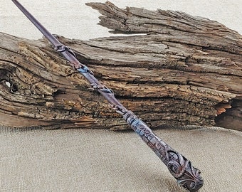 Tidebreaker Wand - Handcrafted Wooden Wizard Wand, Cthulhu & Kraken