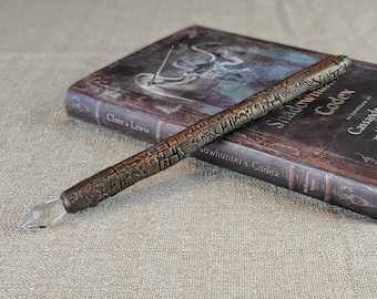 Brass Shadowhunter Stele with Crystal Point