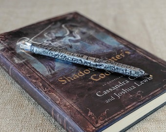 Silver Shadowhunter Stele Pen - Polymer Clay Pen