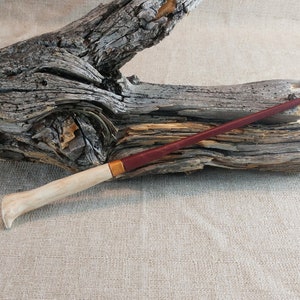 Mahogany and Bone Wizard Wand / Wood Magic Wand / Handcrafted Wand
