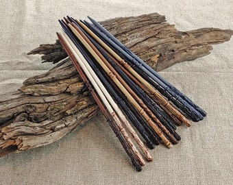 12 Inch Party Favor Wands PKG of 5-20 - Natural Colors DB Wizard Wands /  Magic Wands / Wizard Party / Wedding Favors