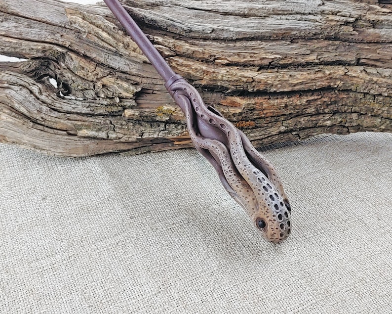 Cthulhu Octopus Wizard Wand, Hand-Crafted Wood, Magic and Fantasy image 4