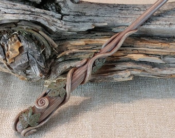 Ivy Vine Wizard Wand, Handcrafted Wood, Magic and Fantasy Costumes