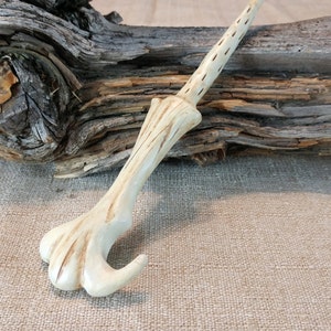 Bone (Faux) Handle Wizard Wand, Handcrafted Wood, Magic and Fantasy