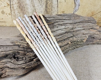 White Metallic Wizard Wands: Party Favors, Wedding Decor (PKG of 5-20)