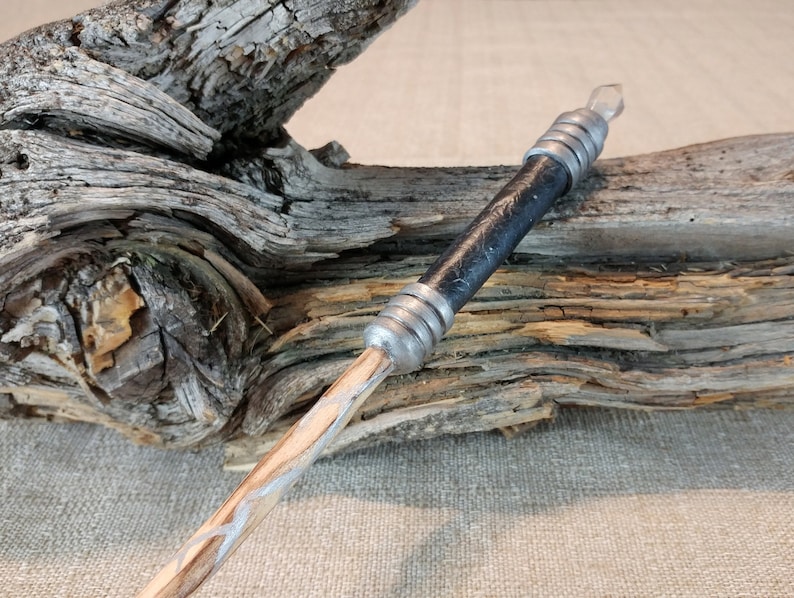 Lightning Wizard Wand / Wood Magic Wand / Polymer Clay Wand Etsy