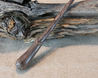 Rustic Wood Wizard Wand: Handcrafted Polymer Clay Fantasy Wand