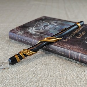 Shadowhunter Stele Black and Gold with Crystal Point
