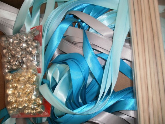 250 Diy Wedding Ribbon Wands Double Satin Ribbons And A Etsy