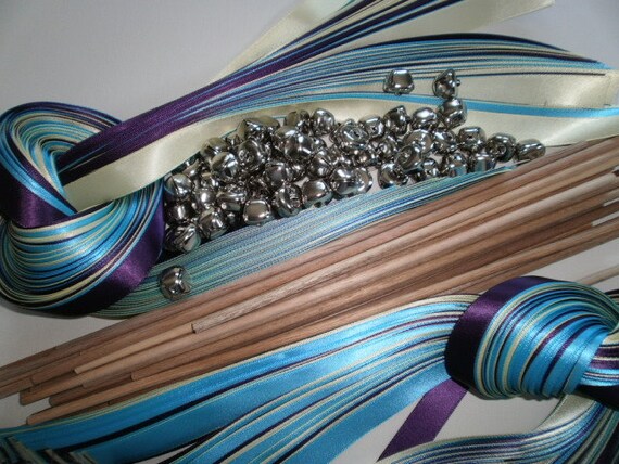 Bells Diy 150 Satin Ribbon Wands Wedding Wands Ribbon Etsy