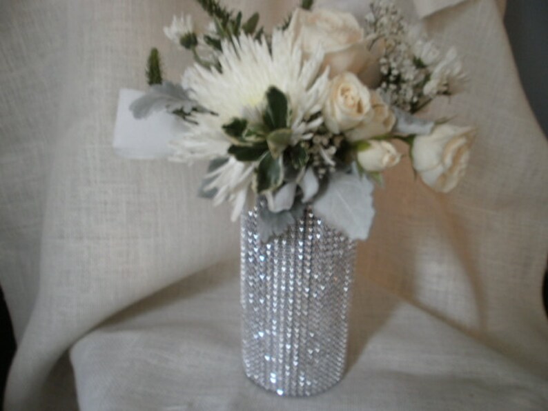 Set Of 15 Rhinestone Crystal Ribbon Bouquet Vases Etsy