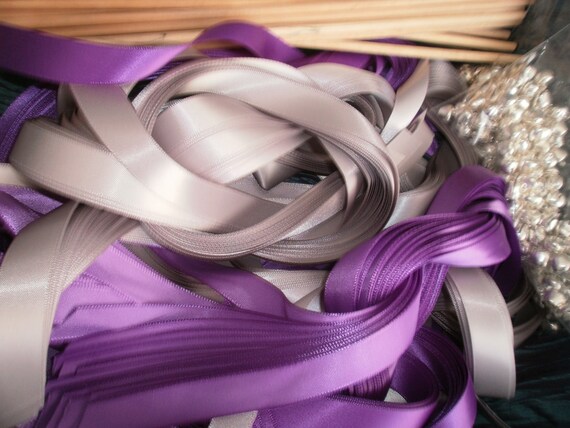 Diy Bride 75 Triple Satin Ribbon Wands Lace Wedding Wands No Etsy