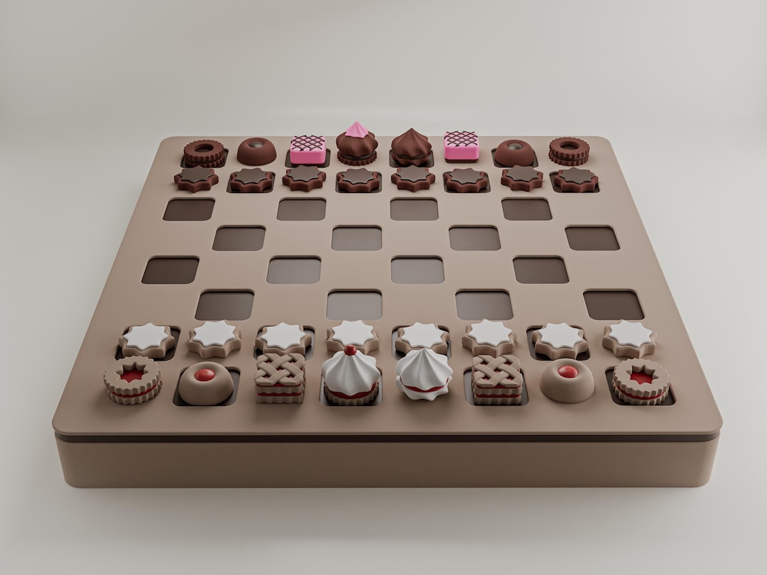 3d-printed Cookie Chess · Biscuit Chess Board · Cute Decorative Chess ...