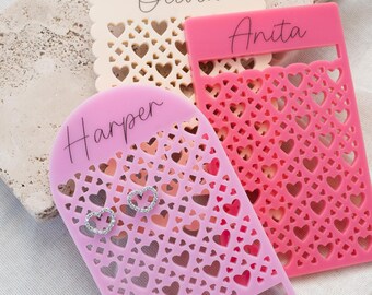 Galentines Geschenk für beste Freundin Valentinstag Geschenk für sie Personalisiertes Herz Schmuck Display Benutzerdefinierter Name Valentinstag Geschenk BFF Geschenk Custom