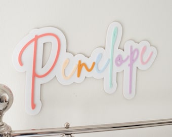 Personalized Name Wall Plaque for Nursery Custom Baby Name Sign Kids Play Room Sign Wall Decor New Baby Gift Nursery Name Sign Door Plate