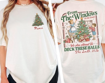 Custom Family Matching Christmas Shirt, Personalized Deck Hall Tee, Custom Family Name Christmas Shirt, Family Matching Christmas Tree Shirt