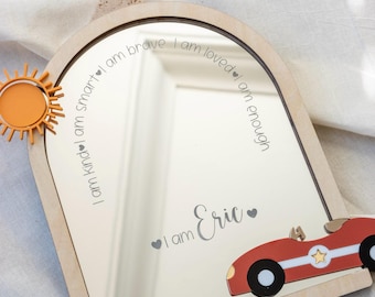 Affirmation mirror for boys room decor