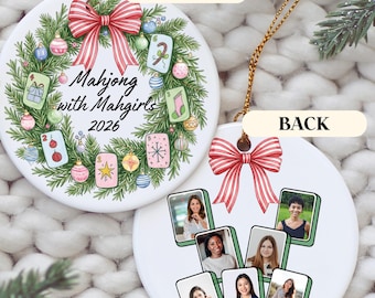 Personalized Mahjong Ornament Custom Photo Christmas Ornament Mahjong Group Gift Mahjong Friends Gift Mahjong Player Christmas Gift 2026