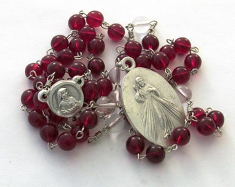 Chaplet of Divine Mercy Catholic Prayer St Faustina Handmade