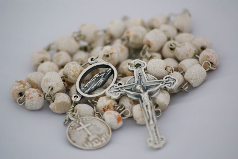 Medjugorje Stone Bead Rosary image 1