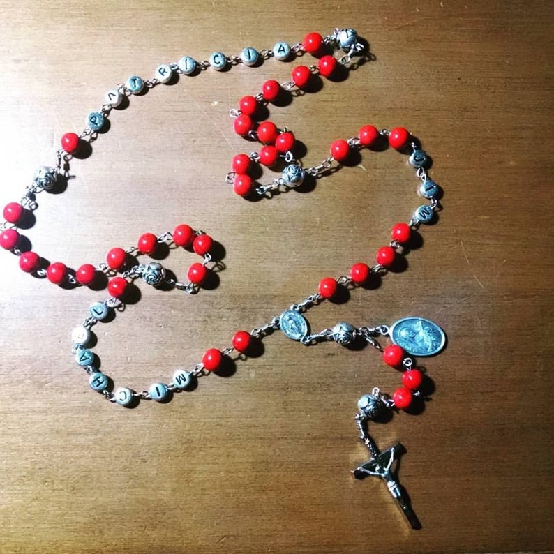Family Name Custom Rosary Mother's Rosary, Grandmother's Rosary, Handmade Catholic Heirloom Sacramental image 5