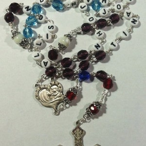 Family Name Custom Rosary Mother's Rosary, Grandmother's Rosary, Handmade Catholic Heirloom Sacramental image 2