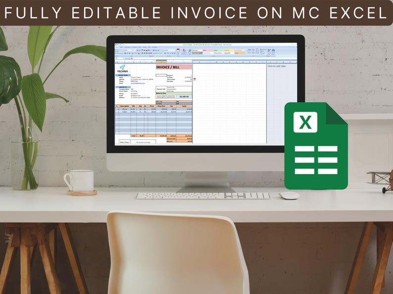 Invoice Mc Editable Invoice Template | Professional Invoice for Small Business ...