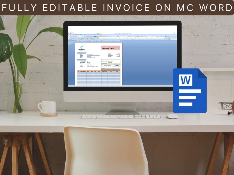 Editable Invoice Template | Professional Invoice for Small Business ...