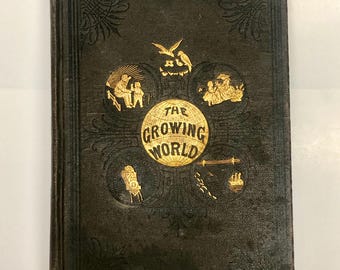 1881 The Growing World First Edition Victorian Illustrated Progress of Civilization Antique Book