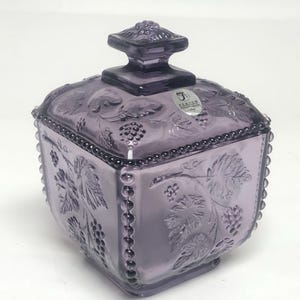 Fenton Glass Purple Trinket Box - Etsy