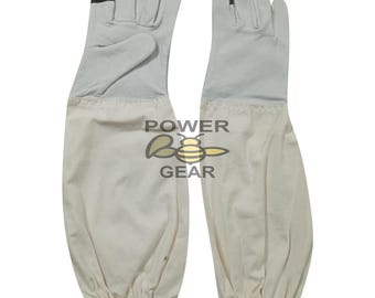 Goatskin Beekeeping Gloves, Extended Sleeves, Sting Proof