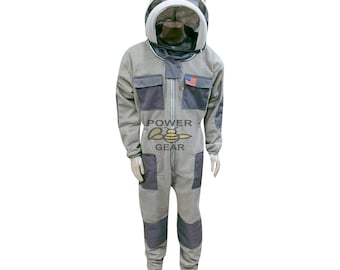 Traje de apicultura ventilado / Protección corporal completa de 3 capas a prueba de picaduras para hombres y mujeres