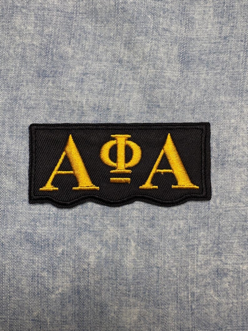 Embroidered Alpha Patch Set | Black & Gold Fraternity Iron-on - Etsy