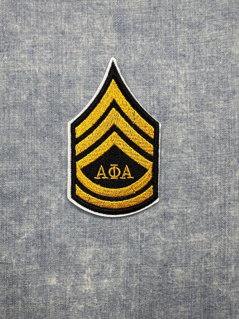 Embroidered Alpha Patch Set | Black & Gold Fraternity Iron-on - Etsy