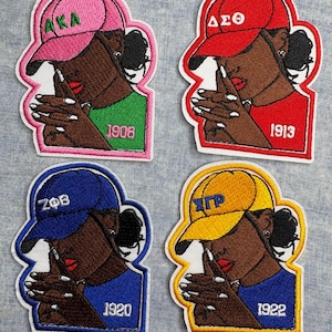 D9 Woman Iron-On Patch — Divine Nine Greek Life Embroidered Applique