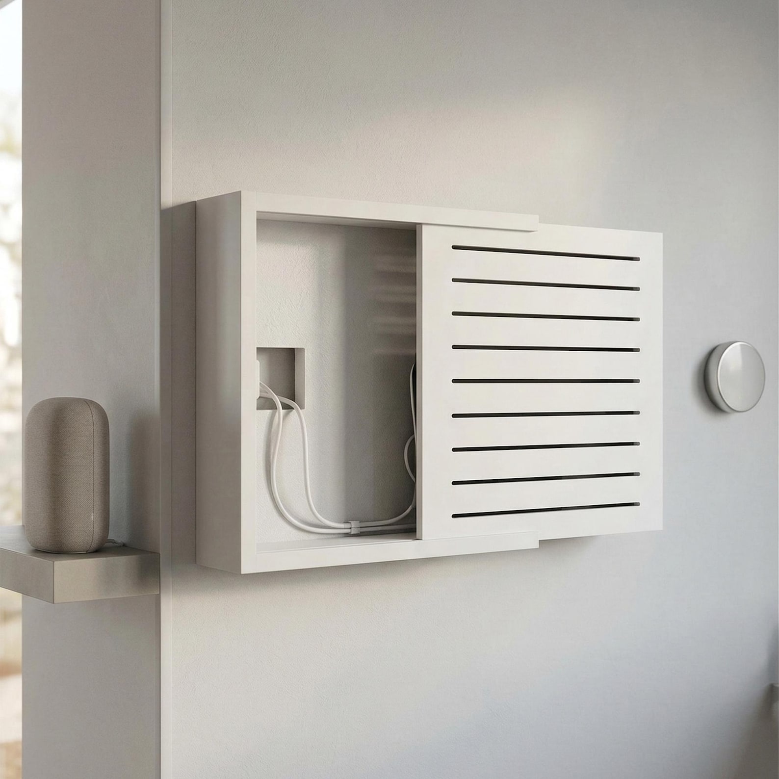 White Router Cover Wifi Router Cover | Wall Mounted Router Box | Modem Storage Box | Hide ...