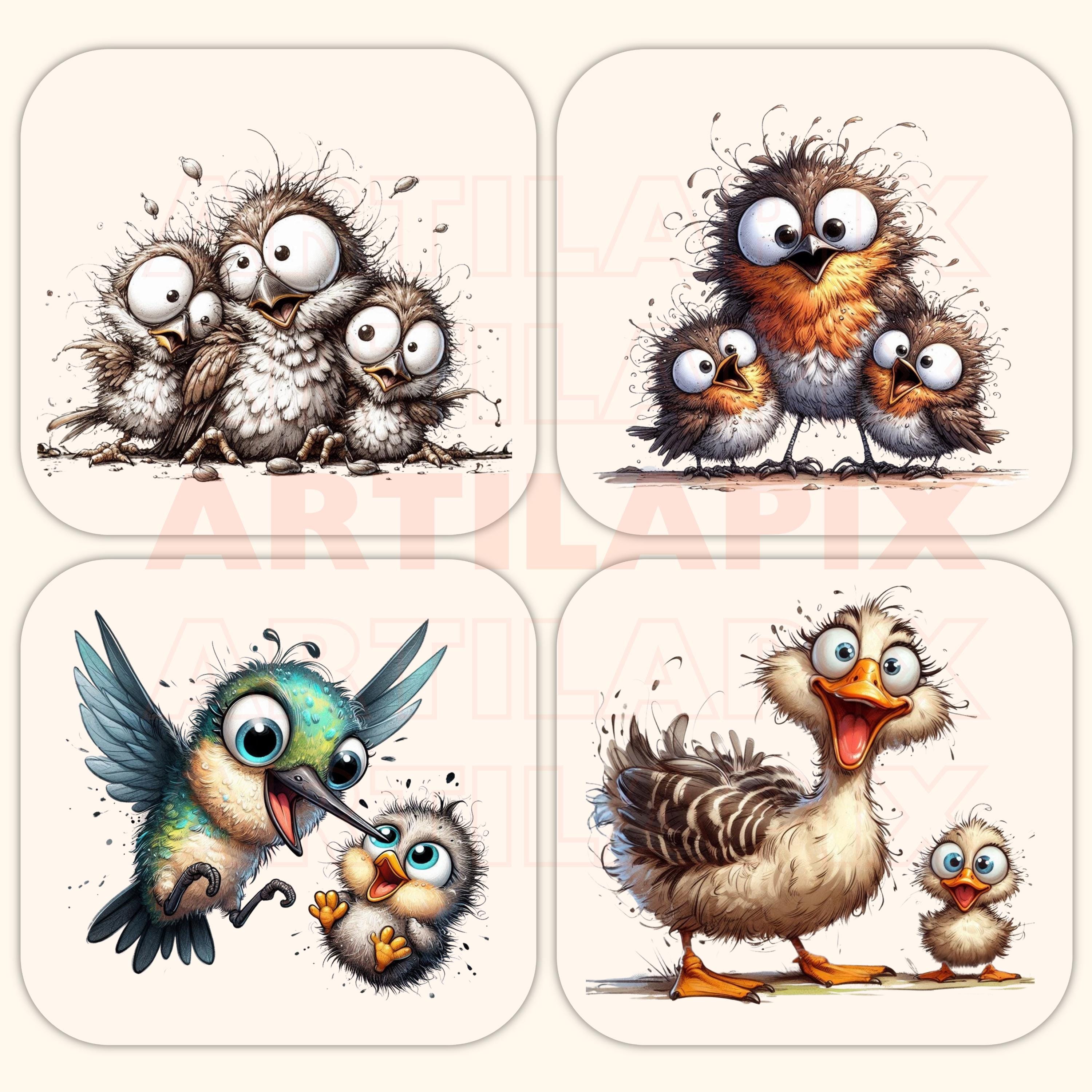 Mother’s Day Birds Clipart Bundle, Watercolor Mom & Baby Bird PNG, Love ...