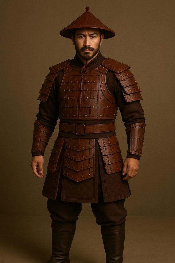 Mongol Warrior Leather Armor Costume for Men | Medieval Asian Battle Armor | LARP Cosplay Outfit | Historical Leather Armor Suit